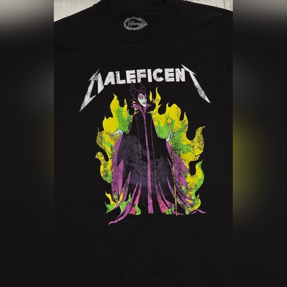 Disney Maleficent Metal Band Graphic Tee Black Villains Shirt Medium - Picture 4 of 5